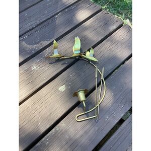 Vintage Home Interiors Brass Flying Geese Wall Sconce Candle Holder 14"
